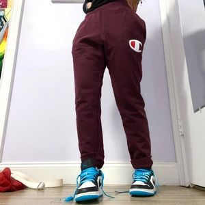 Red Champion Reverse Weeve Sweatpants